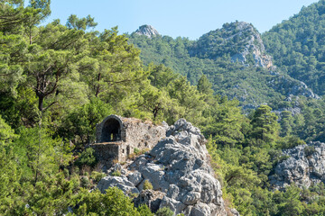 Landscape at Olympos ancient site in Antalya province of Turkey.