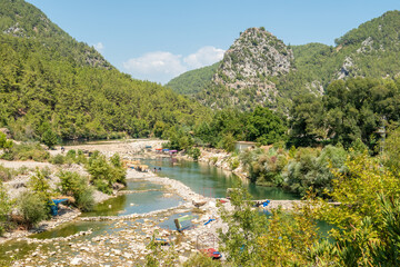 Alara (Uluguney) River running among mountains near Alanya, Turkey