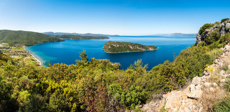 Landscape around Karaca village on the Gulf of Gokova coast in Mugla province of Turkey.