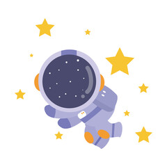 illustration vector graphic cute dancing astronaut kid