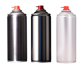 A spray can with different lighting on an isolated background.