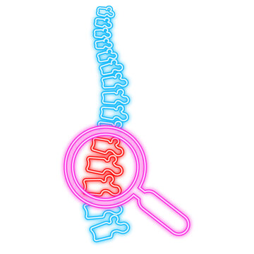 recommend clip art: Neon Spine human graphic icon. Human anatomy. Vector stock illustration.