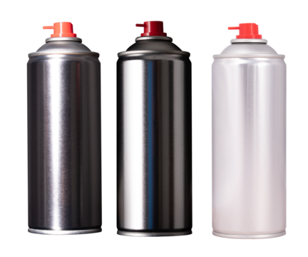 A spray can with different lighting on an isolated background. - Powered by Adobe