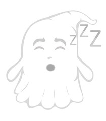 Vector illustration of a cartoon ghost sleeping