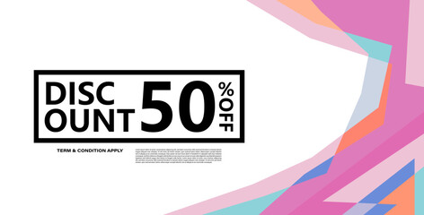 Colorful abstract geometric banner template. Giveaway, discount, cash back, gift card, and member card bonus design template.