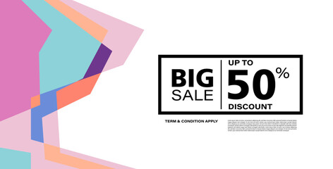 Colorful abstract geometric banner template. Giveaway, discount, cash back, gift card, and member card bonus design template.