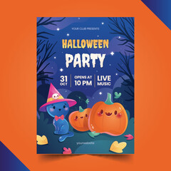 gradient halloween vertical poster template vector design illustration