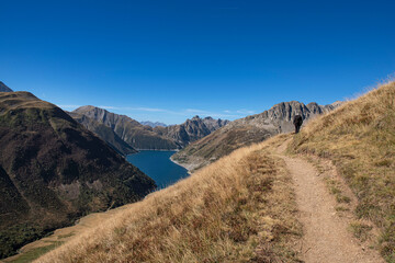 Fototapeta premium Mountain lake in summer in the Alps in France