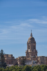 Fototapeta na wymiar Panoramic shot from the port of Malaga city