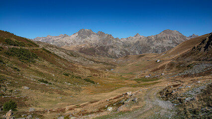 Mountain landscape in summer in the Alps in France