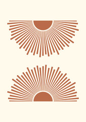 Retro sun print boho minimalist printable wall art. © Natalya Nepran