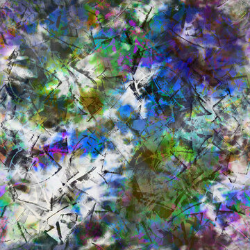 Tie dye shibori texture seamless pattern. Hhand drawn pastel colors ornamental elements background. Colorful abstract texture. Print for textile, fabric, wallpaper, wrapping paper. 