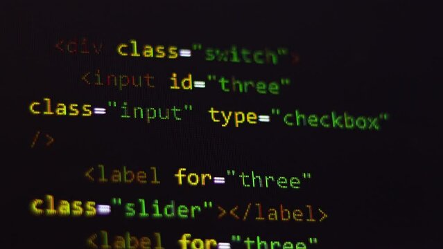 Programming code on computer screen
