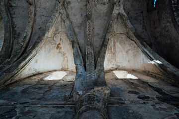 Arches, Pillar & Windows in Abandoned Greek Orthodox Church, Kayaköy Turkey