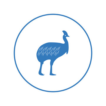 recommend clip art: Australian animal cassowary bird icon | Circle version icon |
