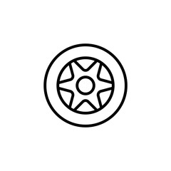 Car wheel vector thin line icon