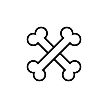 Line Crossed bones line icon isolated on white background