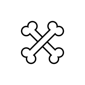 Line Crossed bones line icon isolated on white background