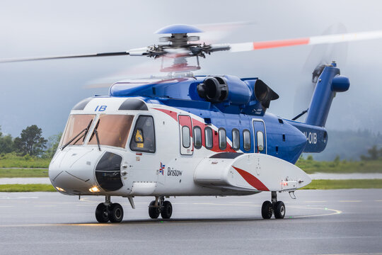 A Bristow Helicopters Sikorsky S-61N On The Ramp At Bergen Airport