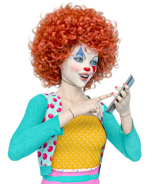 doll clown on the cellphone