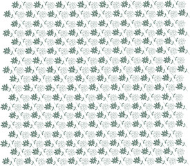 Pattern with green flowers. Hand drawn seamless pattern Creative trendy background. 