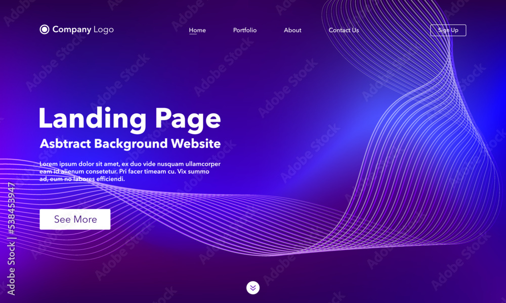 Sticker landing page. abstract background website. template for websites, or apps. modern design. abstract v