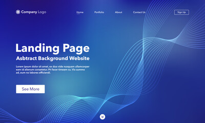 Landing Page. Abstract background website. Template for websites, or apps. Modern Blue design. Abstract vector style
