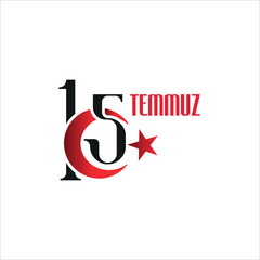 15 July Democracy and National Unity Day Logo. (Translate: 15 Temmuz Demokrasi ve Milli Birlik Gunu Logosu)