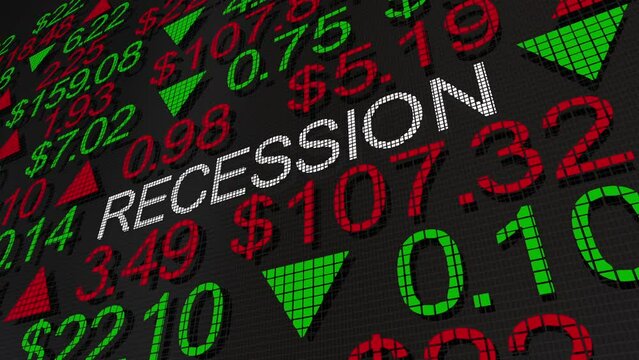 Recession Stock Market Share Prices Low Buy Sell Invest Bear Phase 3d Animation