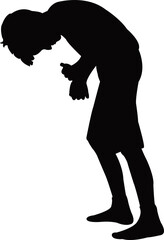 a boy body silhouette vector