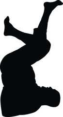 a man exercising body silhouette vector