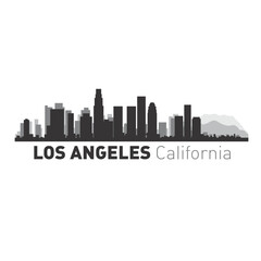 Los Angeles California city skyline illustration