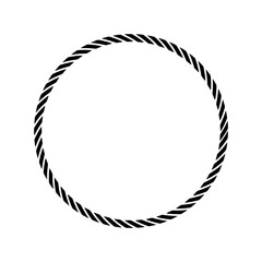 Circle rope black monochrome silhouette. Flat vector illustration isolated on white background