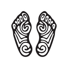
foot massage. massage lines. icon. footprints. logo. simple icon. black vector illustration