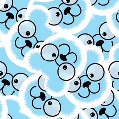 Obraz premium Cartoon toys animals seamless fluffy bears pattern for wrapping paper and fabrics and kids clothes print