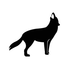 Coyote animal howling wolf icon | Black Vector illustration |