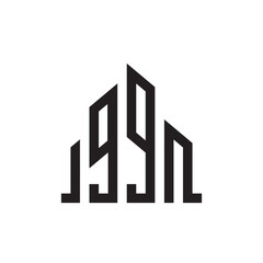 initial number 99 apartment building hotel real estate logo