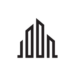 Fototapeta premium initial number 00 apartment building hotel real estate logo