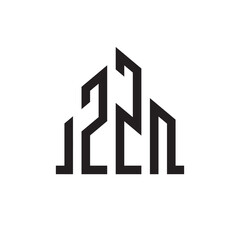 initial number 22 apartment building hotel real estate logo