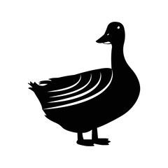 Duck animal goose bird icon | Black Vector illustration |