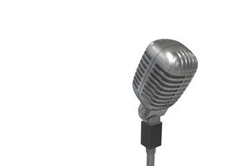 Retro microphone isolated on transparent background.