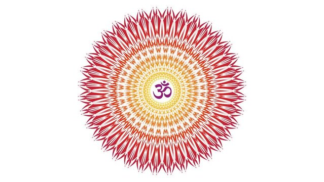 Slideshow of openwork geometric mandalas with the sign of Aum, Om, Ohm. Spiritual and esoteric symbol. Video Art.