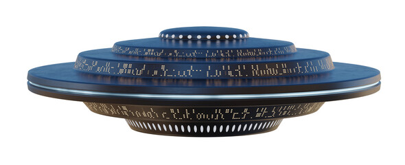 UFO alien ship isolated on transparent background. © vchalup