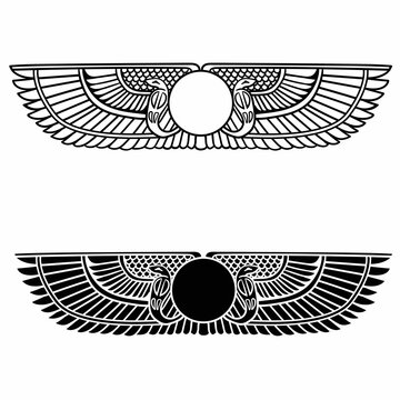 Holy Egyptian Winged Vector illustration template tattoo..eps
