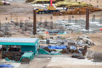 MINSK, BELARUS - 9 SEPTEMBER, 2022: stadium construction