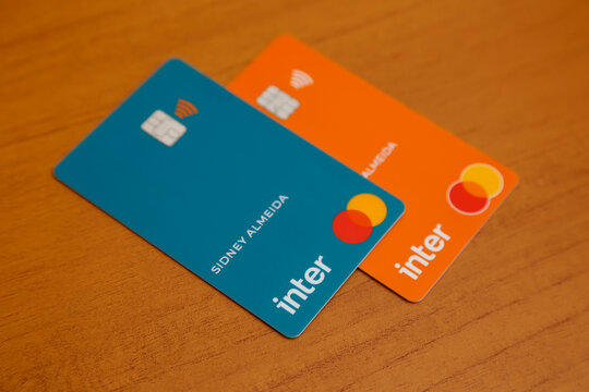 Inter bank logo credit card and Mastercard brand