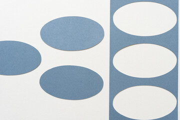 abstract composition with oval shapes and stencil