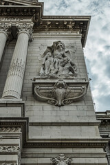 Architectural details of Baroque Revival building of the oceanographic museum (Oceanographic Institute)- museum of marine sciences. Monaco-Ville, Monaco.