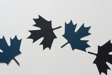 paper leaves on blank paper