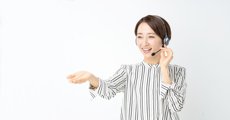 女性・ヘッドセット